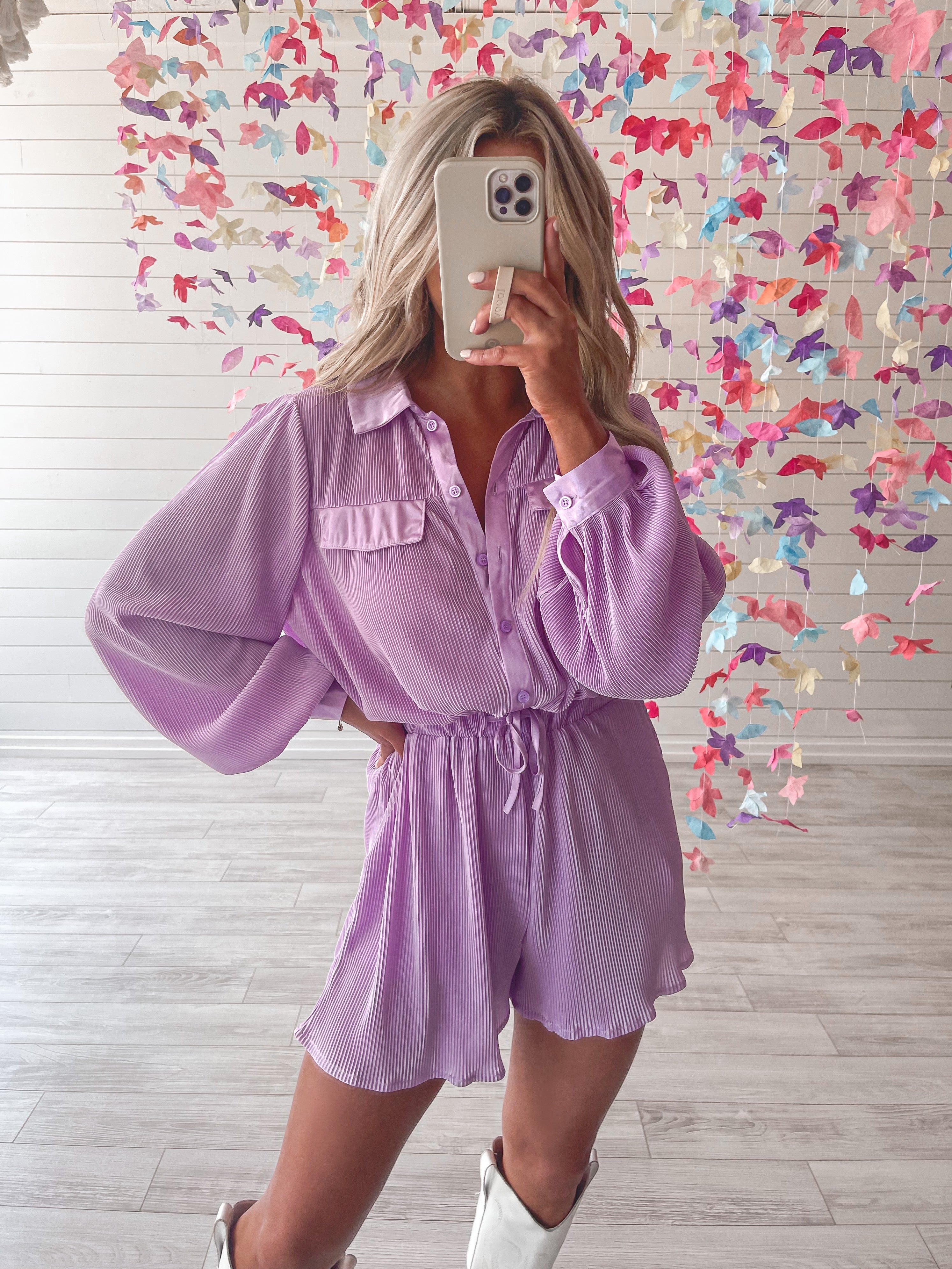 Love Story Romper in Lavender