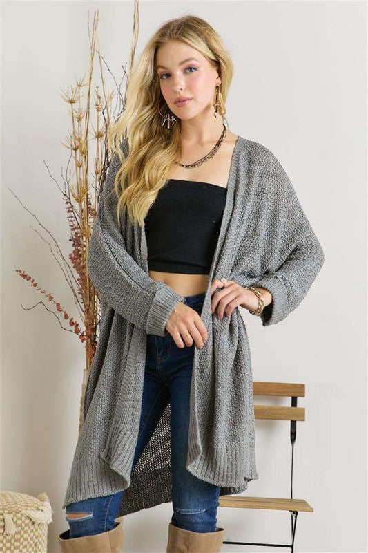 Slowing Down Cardigan in Charcoal Grey