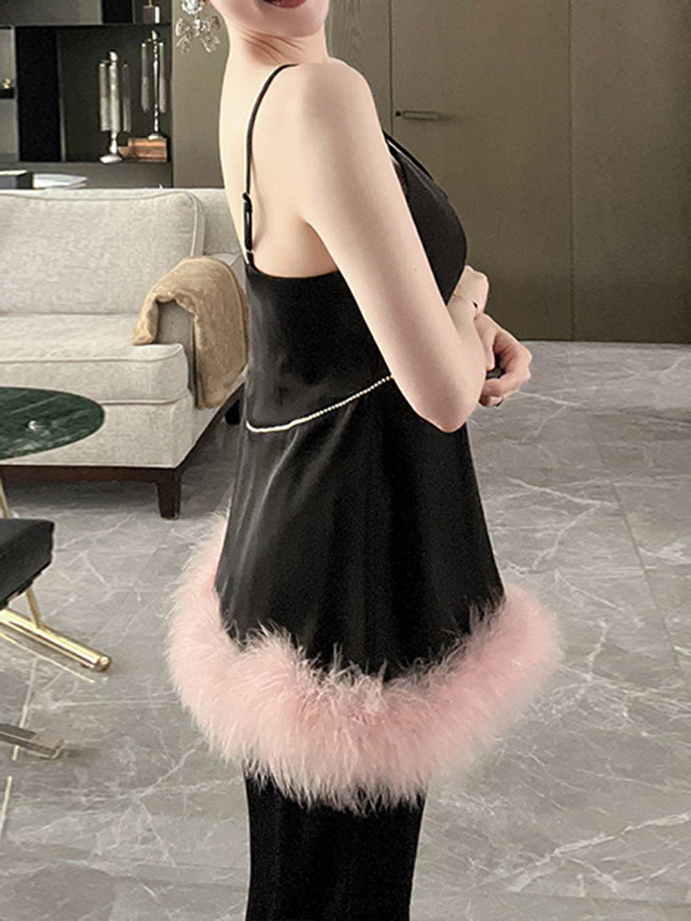 Feather Party Sling Pajamas Set